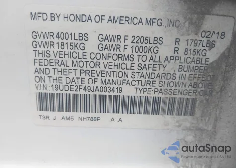 2018 Acura Ilx Special Edition z USA, uszkodzony, nr VIN 19UDE2F49JA003419